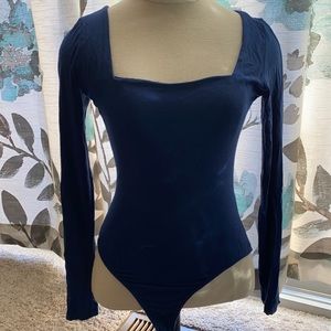 Navy Square Neck Bodysuit
